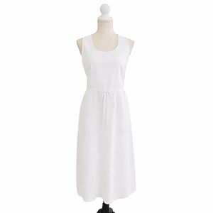 Eileen Fisher White Sleeveless Tie Waist Midi Dress Small? See Measurements